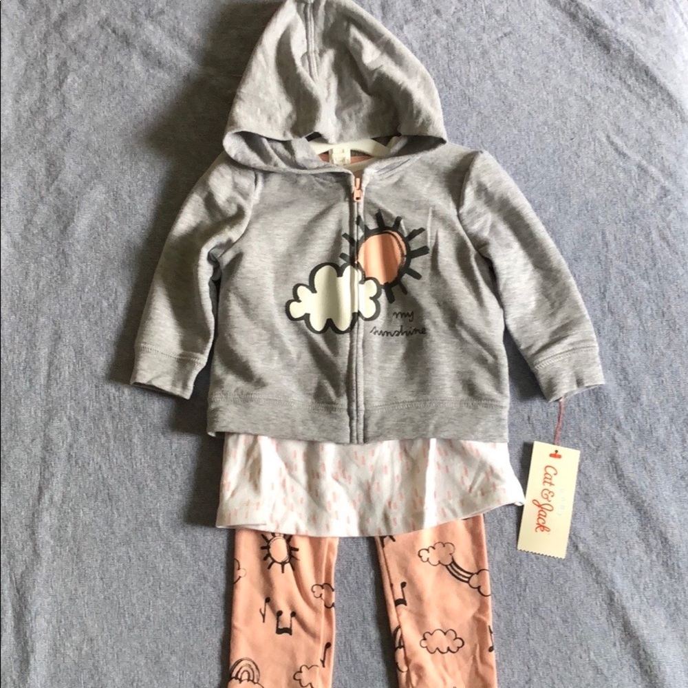NWT Cat & Jack baby girl 3 piece set